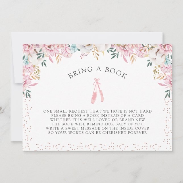 Little Ballerina Bring a Book Invitation (Front)