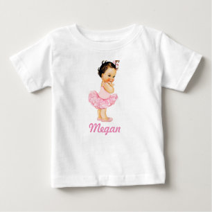 Little Ballerina Brunette Pink Tutu Baby T-Shirt