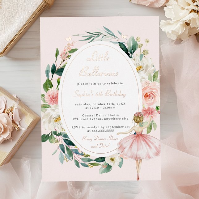 Little Ballerina Butterfly Floral Kids Birthday  (Creator Uploaded)