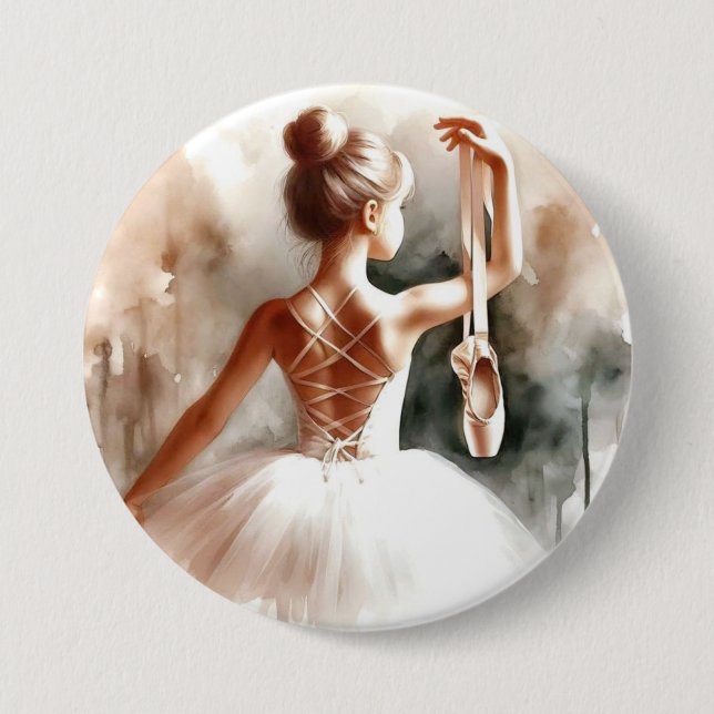 "Little Ballerina Dreams" 7.5 Cm Round Badge (Front)