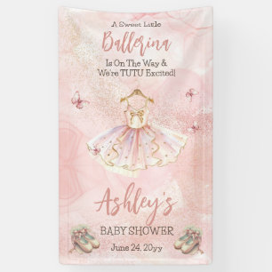 Little Ballerina Is On The Way Tutu Baby Shower Banner