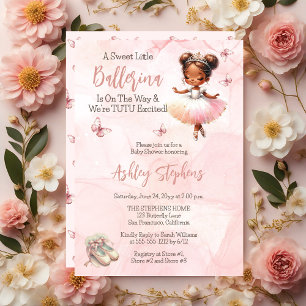 Little Ballerina Is On The Way Tutu Baby Shower Invitation