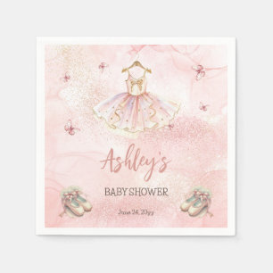 Little Ballerina Is On The Way Tutu Baby Shower Napkin