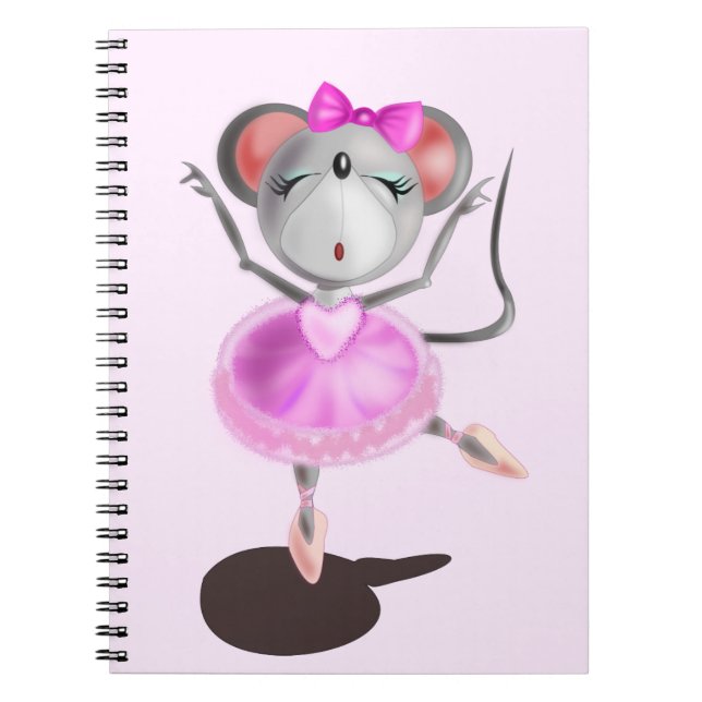 Little Ballerina Mouse Notebook - Your Colours (Front)