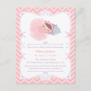 Little Ballerina Tutu Girl Baby Shower Invitations