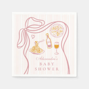 Little Bambina Pink Italian Baby Shower Napkin