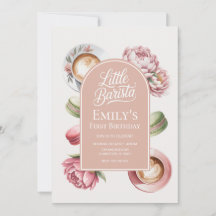 Little Barista Girl 1st Birthday Cafe