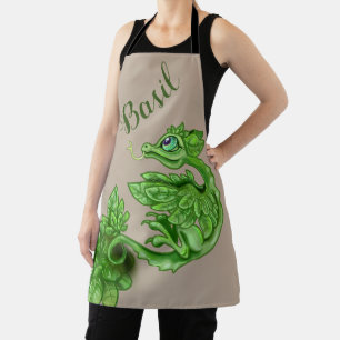little Basil Herb Dragon  Apron