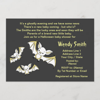 Little Bat Baby Shower Invitation Cards