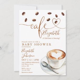 Little Bean Brewing Cafe Coffee Baby Shower Invitation