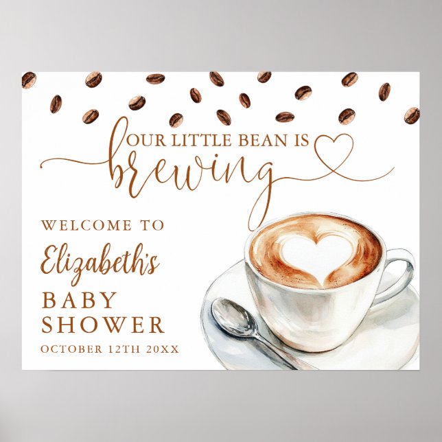 Little Bean Coffee Baby Shower Welcome Sign (Front)