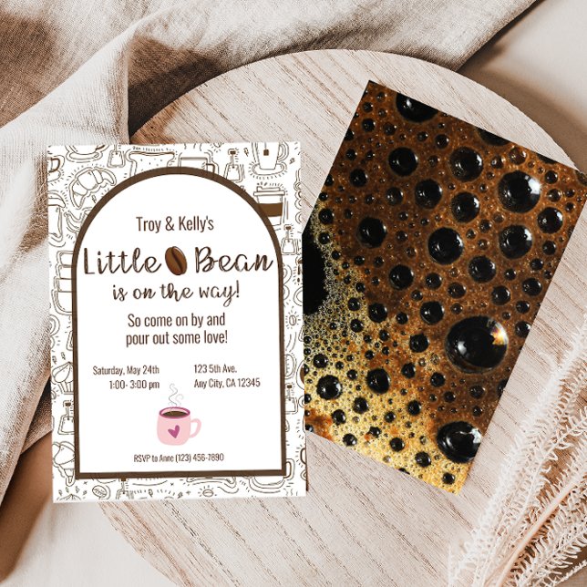 Little Bean Coffee Themed Baby Shower Invitation  (Creator Uploaded)