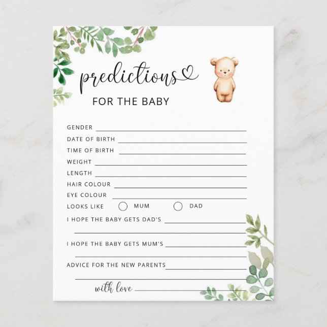 Little bear baby predictions and advice (Front)