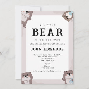 Little Bear Baby Shower Invitation Design
