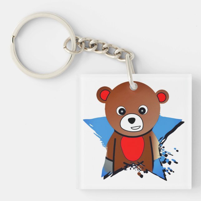 Little bear, cartoon, Cute Key Ring (Front)