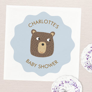 Little Bear Cub Baby Shower Personalised Napkin