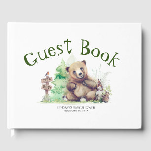 Little Bear Cute Baby Shower Guest Book