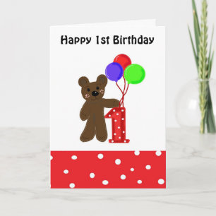 Little Bear First Birthday Card