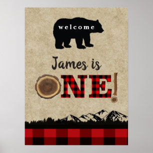 Little Bear Flannel Lumberjack Welcome Sign
