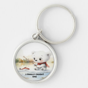 Little Bear Has Finally Landed A Fish Key Ring