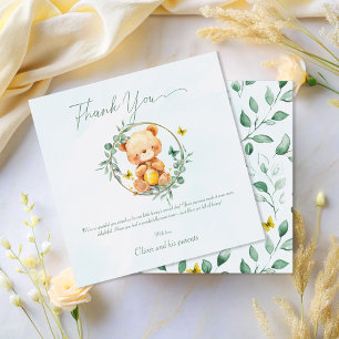 Little Bear Holding Honey Jar Sweet Birthday  Thank You Card