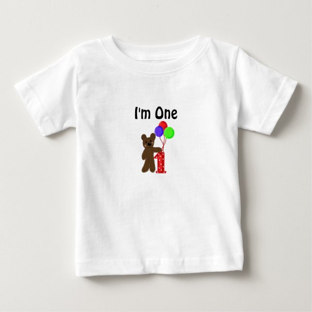 Little Bear I'm One Baby T-Shirt (Front)