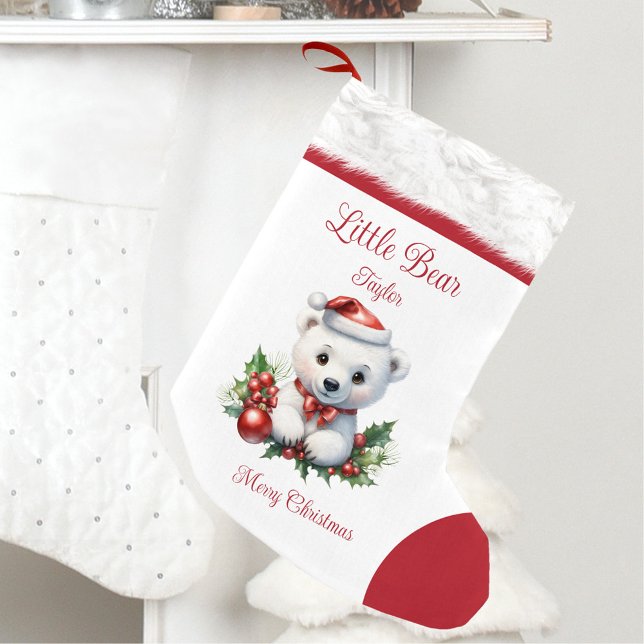 Little Bear Name Family Matching Cute Kids Small Christmas Stocking (Little Bear Name Family Matching Cute Kids Small Christmas Stocking)