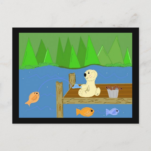 Little Bear on the Dock Postcard (Front)