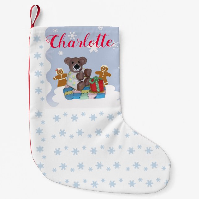 Little Bear Personalised Christmas Stocking (Front)