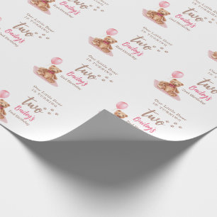 Little Bear Pink Any Age Birthday Wrapping Paper