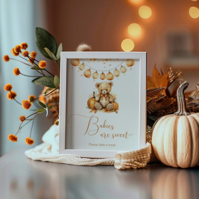 Little bear pumpkin baby shower Babies are sweet Poster (Creator Uploaded)