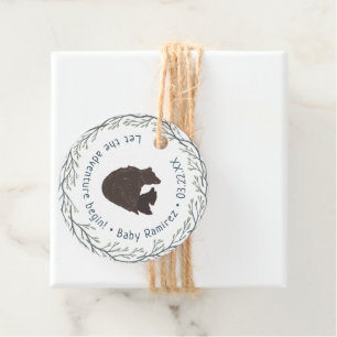 Little Bear Rustic Baby Shower Favour Tags