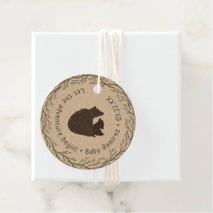 Little Bear Rustic Baby Shower Favour Tags