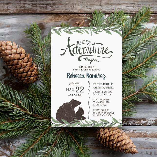 Little Bear Rustic Baby Shower Invitation (Creator Uploaded)