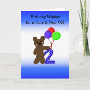 Little Bear Two Year Old Birthday Card