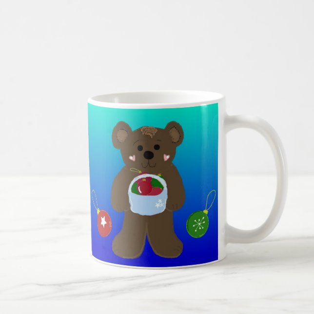 Little Bear with a Basket of Ornaments Coffee Mug (Right)