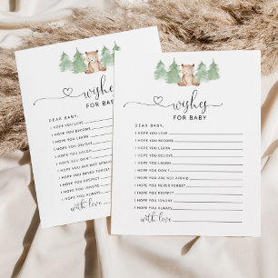Little bear woodland wishes for baby card