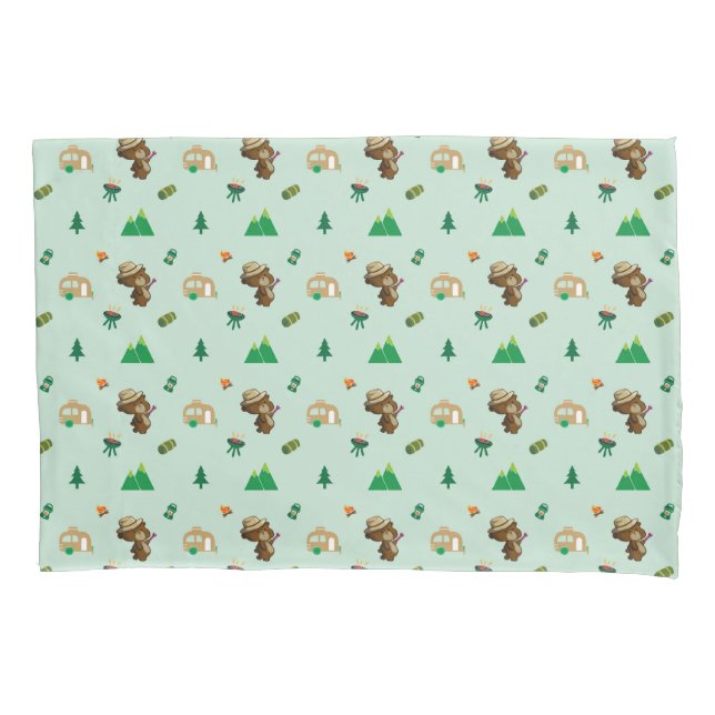 Little bear's camping trip pillowcase (Front-Left)