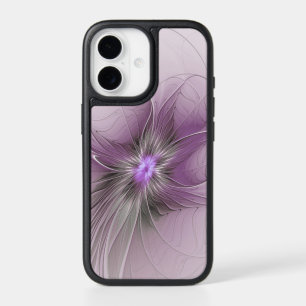 Little Beauty Modern Mauve Gray Fractal Art Flower