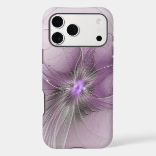 Little Beauty Modern Mauve Grey Fractal Art Flower