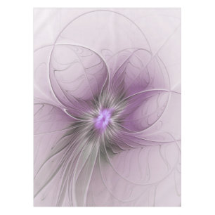 Little Beauty Modern Mauve Grey Fractal Art Flower Tablecloth
