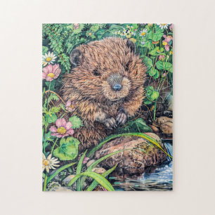 Little Beaver by Creek Bank Jigsaw Puzzle