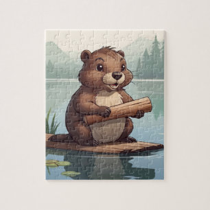 Little Beaver on Lake Jigsaw Puzzle