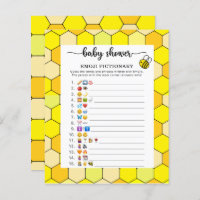 Little Bee Baby shower emoji pictionary game