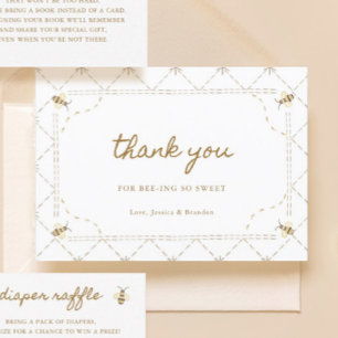 Little Bee Baby Shower Thank You Card