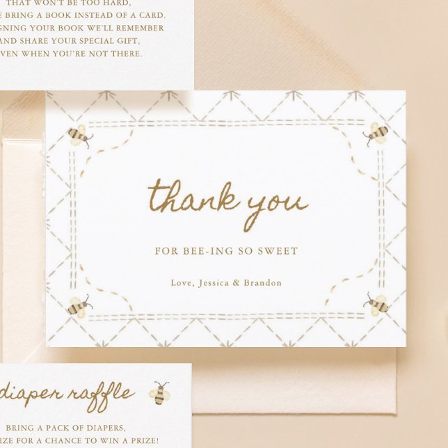 Little Bee Baby Shower  Thank You Card (Creator Uploaded)