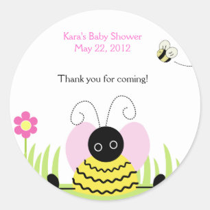 Little Bee Bumble Bees Baby Shower Favour Sticker