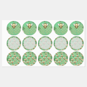 Little bee buzz food drink label stickers