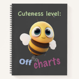 Little Bee Cuteness Level Cute Adorable Funny Notebook