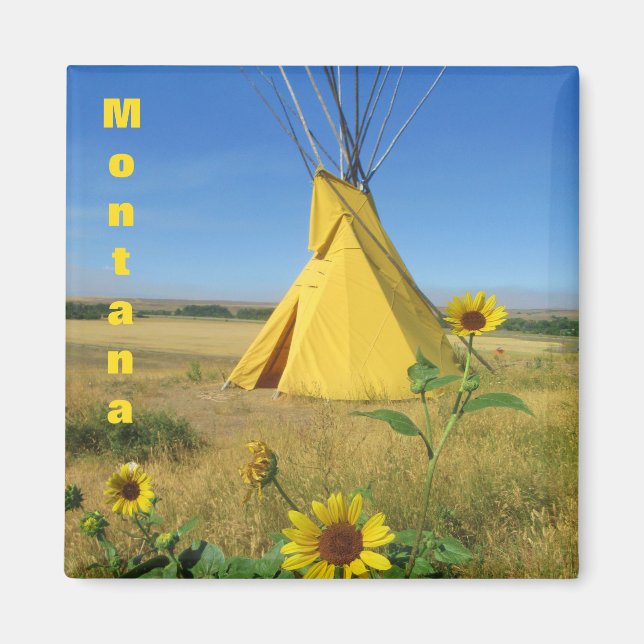 Little Big Horn Tipi Travel Souvenir Magnet (Front)